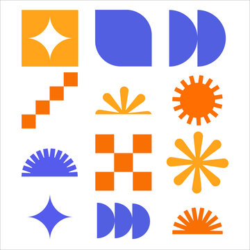 Abstract and bold geometric figures blend with primitive elements of contemporary design. Drawing inspiration from Bauhaus and Memphis, it emphasizes geometric shapes and clean lines