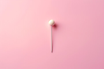 Close up of sewing pin on a pink background.Design template for advertising, social media banner, web design, ecommerce post, product presentation, 3d rendering For sewing and the fashion industry.