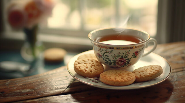 Biscuit crackers with black tea
