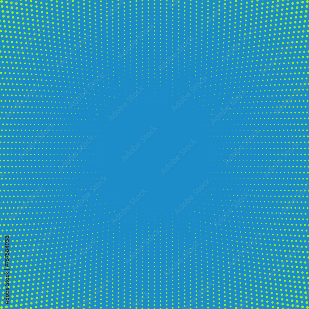 Poster geometric halftone circular dot pattern background - abstract vector graphic design from small circl