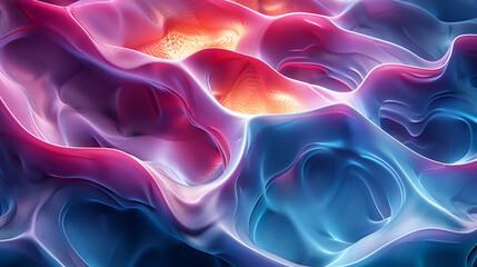 Fototapeta premium Vibrant abstract 3D wallpaper featuring colorful shapes, ideal for futuristic design concepts