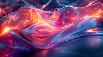 Fototapeta premium Vibrant abstract 3D wallpaper featuring colorful shapes, ideal for futuristic design concepts