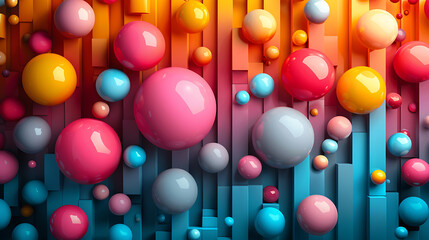 Vibrant abstract 3D wallpaper featuring colorful shapes, ideal for futuristic design concepts