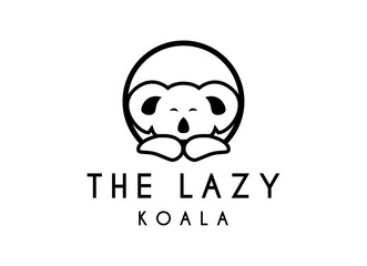 Cute lazy koala logo design icon. Koala Logo Design