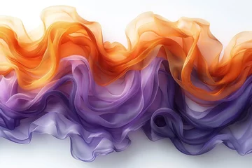 Poster Closeup of liquid violet and magenta scarf on white backdrop © ЮРИЙ ПОЗДНИКОВ