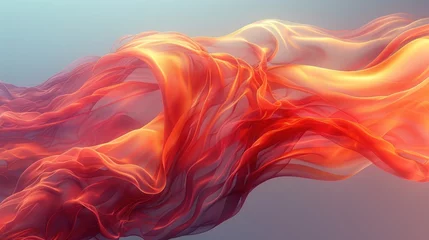  a close up of a wave of red and orange smoke on a purple background © ЮРИЙ ПОЗДНИКОВ