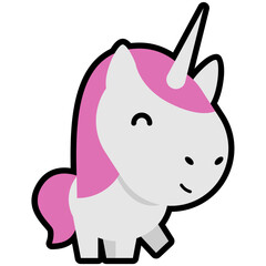 Simple Vector Cute Unicorn Horse For Kids
