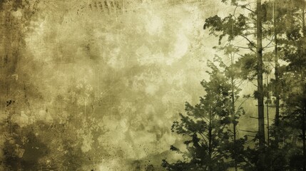 Rustic sepia and forest green textured background, conveying nostalgia and nature.