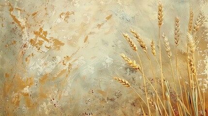 Rustic wheat and olive textured background, symbolizing harvest and nature.