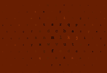 Dark yellow, orange vector template with isolated letters.