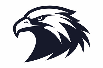 Eagle head logo silhouette on white background