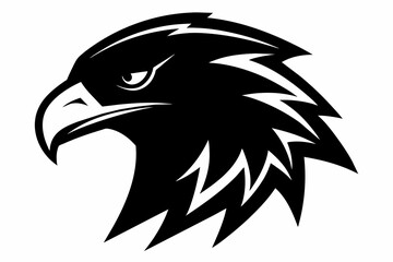 Eagle head logo silhouette on white background