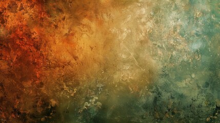 Warm burnt sienna and sage green textured background, evoking earthiness and wisdom. - obrazy, fototapety, plakaty