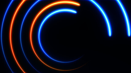 Abstract background with glowing neon circles 