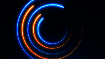 Abstract background with glowing neon circles 