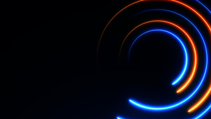 Abstract background with glowing neon circles 