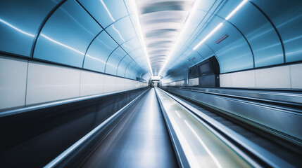 blurred background metro escalator / background movement, city infrastructure