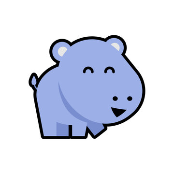 Vector Hippo Animals For Education
