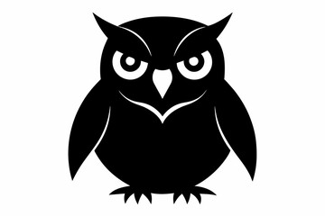 Obraz premium owl silhouette and black on white background