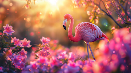 pink flamingo in the park
