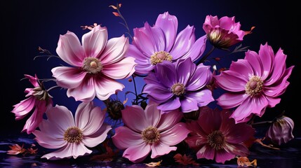 Celestial Blooms Cosmos Flowers in Cosmic Purple