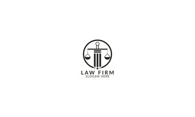 Modern law firm logo with sleek lines, projecting authority and competence.