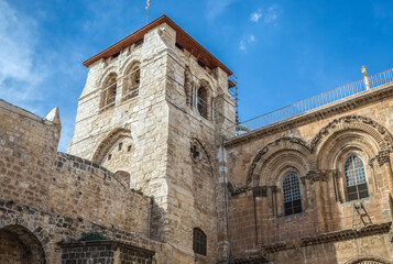 Fototapeta na wymiar Church of the Holy Sepulchre in Christian Quarter of Old City of Jerusalem, Israel