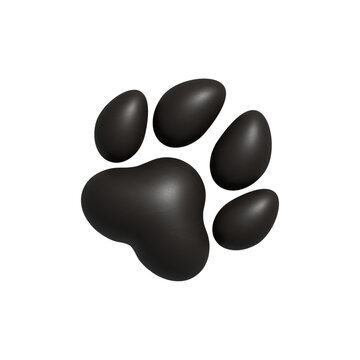Paw silhouette on white textured background