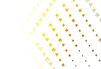 Light Yellow, Orange vector template with poker symbols.