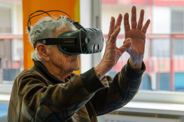 Senior Experiencing VR Technology