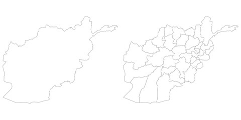 Obraz premium Afghanistan map. Map of Afghanistan in white set