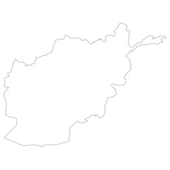 Fototapeta premium Afghanistan map. Map of Afghanistan in white color