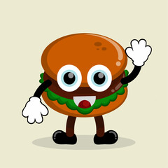 delicious and fun cute burgers vector