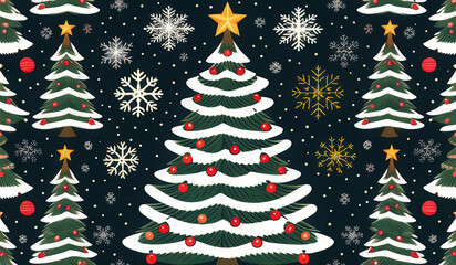 christmas tree background or christmas tree decoration or christmas tree with stars