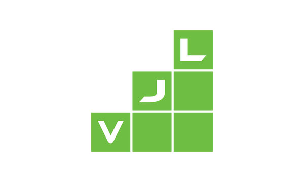 VJL initial letter financial logo design vector template. economics, growth, meter, range, profit, loan, graph, finance, benefits, economic, increase, arrow up, grade, grew up, topper, company, scale