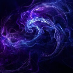 Obraz premium Blue and Purple Abstract Waves Rotating on Dark Background