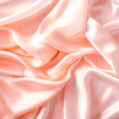 Pink rose peach white silk satin. Creases in fabric