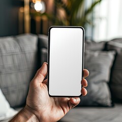 Close-Up of Person Holding White Screen Cell Phone