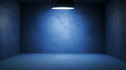 Niebieska textura grunge, puste pomieszczenie 3d. Puste miejsce - obrazy, fototapety, plakaty
