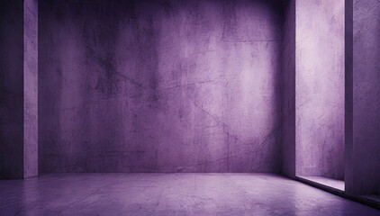 Tekstura grunge fiolet, puste pomieszczenie 3d. Puste miejsce