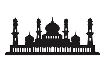 Islamic mosque silhouette background illustration