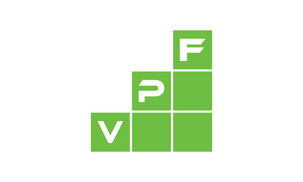 VPF initial letter financial logo design vector template. economics, growth, meter, range, profit, loan, graph, finance, benefits, economic, increase, arrow up, grade, grew up, topper, company, scale