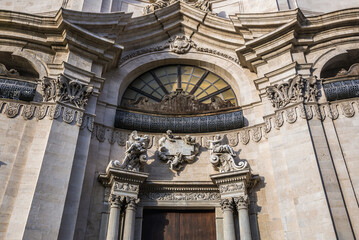 Fototapeta premium Church of the Abbey of Saint Agata, historic part of Catania, Sicily Island in Italy