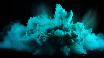 Teal Powder Explosion