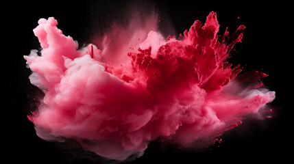 Colorful Powder Explosion - Red, White And Pink Powder