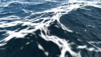 Ocean waves with foam