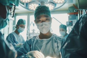 Asian surgeon at work