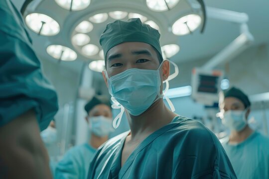 Asian surgeon at work