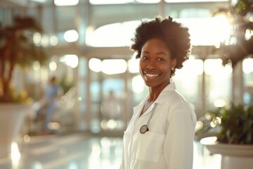 Portrait of a beautiful African-American doctor