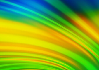 Dark Blue, Yellow vector background with liquid shapes.